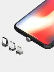 Золотой кабель USB и коннектор Denmen D09 для зарядки магнитный 2.4A, Lightning/Type-C/Micro Usb