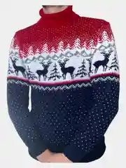Свитер вязаный с оленями унисекс