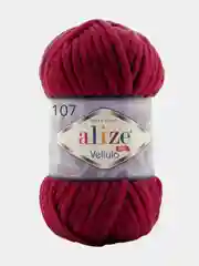Багровый пряжа плюшевая Alize Velluto, 100% микрополиэстер, 100 г, 68 м