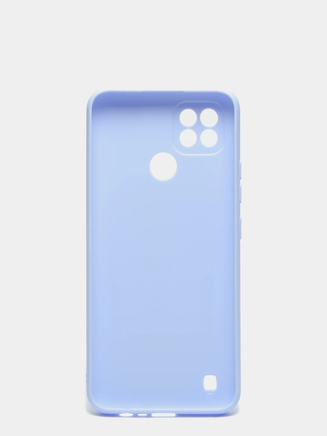 Голубой чехол силиконовый Realme C21 с защитой камеры