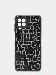 Белый чехол "Паутинка" для Samsung A22 / A225F / M32 / M325F, резиновый, бархатный