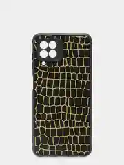 Желтый чехол "Паутинка" для Samsung A22 / A225F / M32 / M325F, резиновый, бархатный