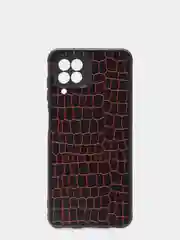 Красный чехол "Паутинка" для Samsung A22 / A225F / M32 / M325F, резиновый, бархатный