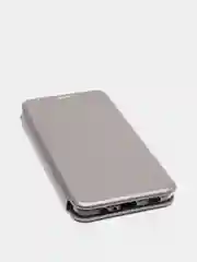 Серебряный чехол-книжка Samsung Galaxy A12 / M12 (Самсунг галакси А12 / М12)