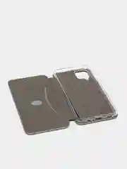Серебряный чехол-книжка Samsung Galaxy A12 / M12 (Самсунг галакси А12 / М12)