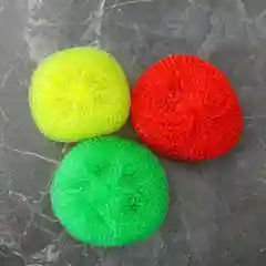 Губка круглая пластиковая для мытья посуды, 3 штуки