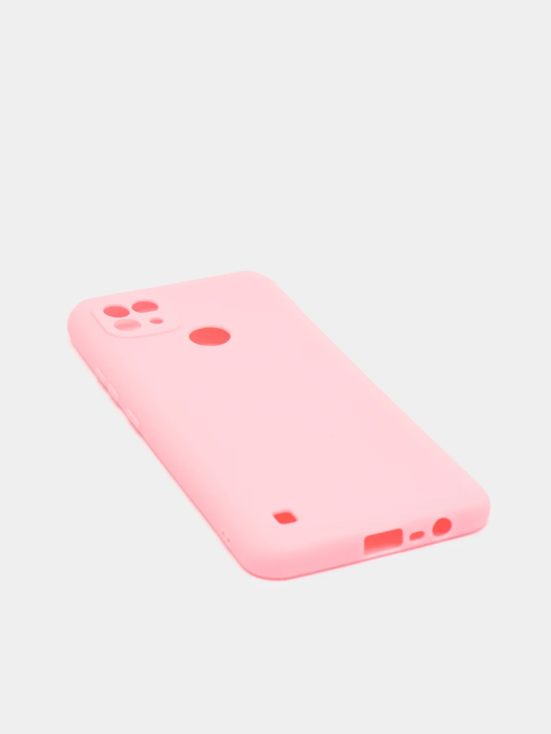 Розовый чехол для Realme C21 силиконовый матовый