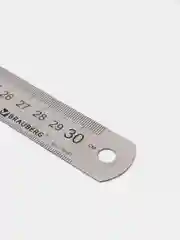 Линейка металлическая 30 см, BRAUBERG, европодвес, 210381