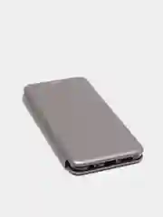 Серебряный чехол-книжка для Xiaomi Redmi Note 10 с защитой камеры