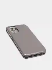 Серебряный чехол-книжка для Xiaomi Redmi Note 10 с защитой камеры