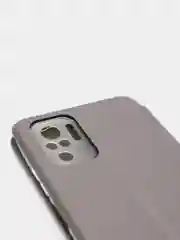 Серебряный чехол-книжка для Xiaomi Redmi Note 10 с защитой камеры