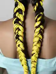 Желтый канекалон однотонный / гофрированный / 60 см / 100 гр/ Best for Kids