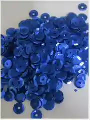 Синий пайетки круглые, 6 мм