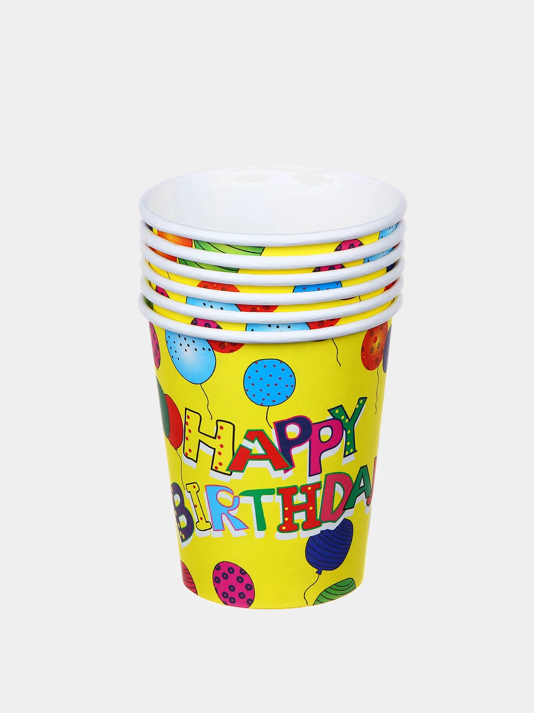 Набор бумажных стаканов, 6 шт, 200 мл "Happy Birthday" (С Днем Рождения)