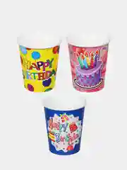 Набор бумажных стаканов, 6 шт, 200 мл "Happy Birthday" (С Днем Рождения)