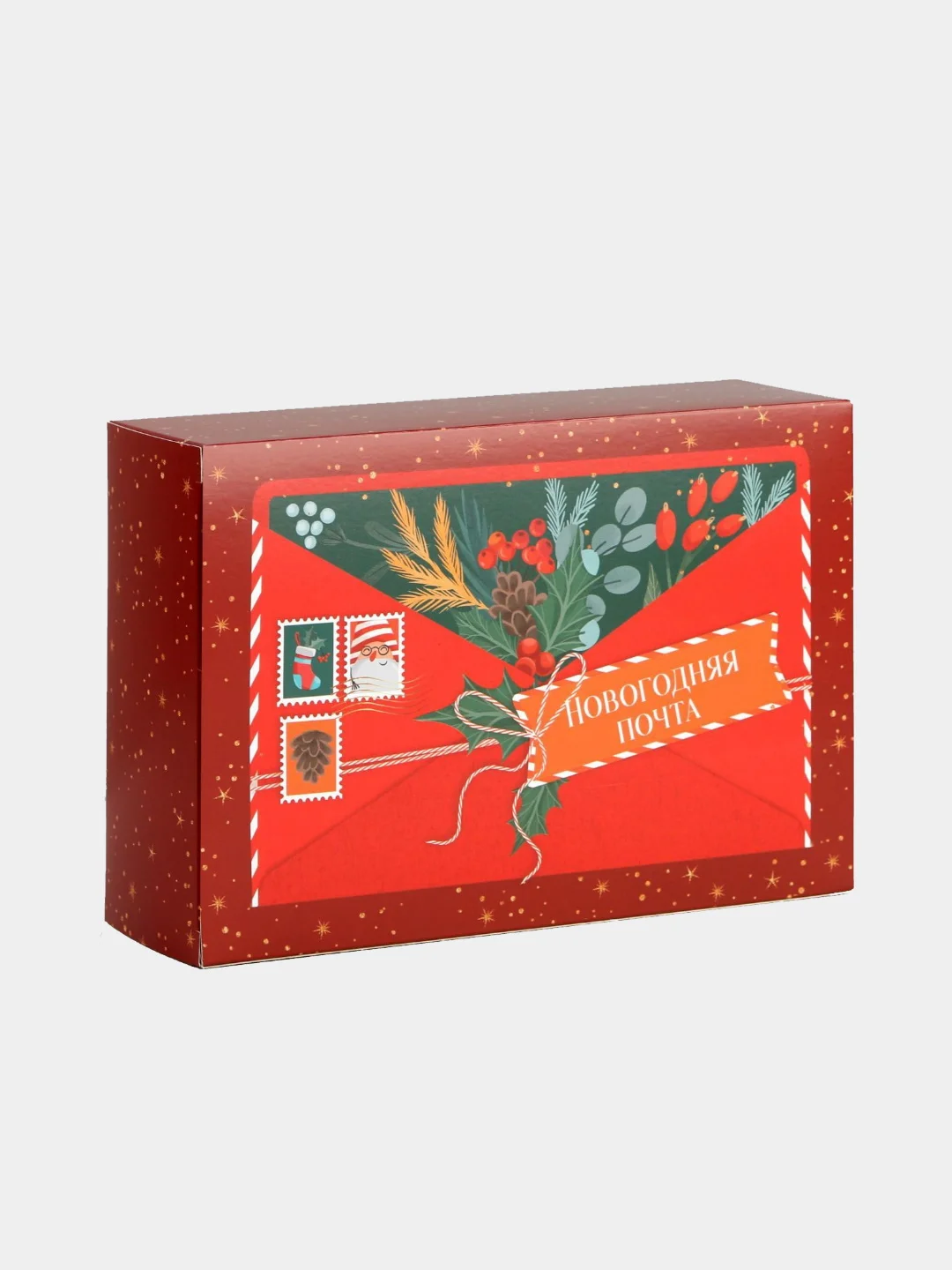 Красный коробка складная "Новый год", 16 х 23 х 7.5 см
