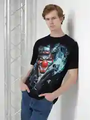 Голубой футболка унисекс, с принтом 3D, светится в темноте