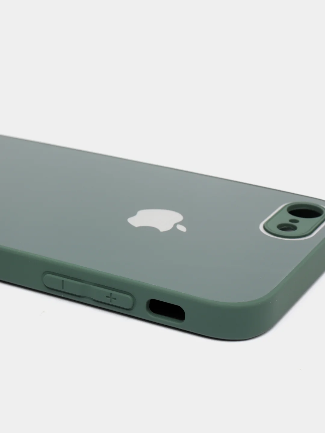Зеленый силиконовый чехол для iPhone 7, iPhone 8, iPhone SE 2020, со стеклянной панелью