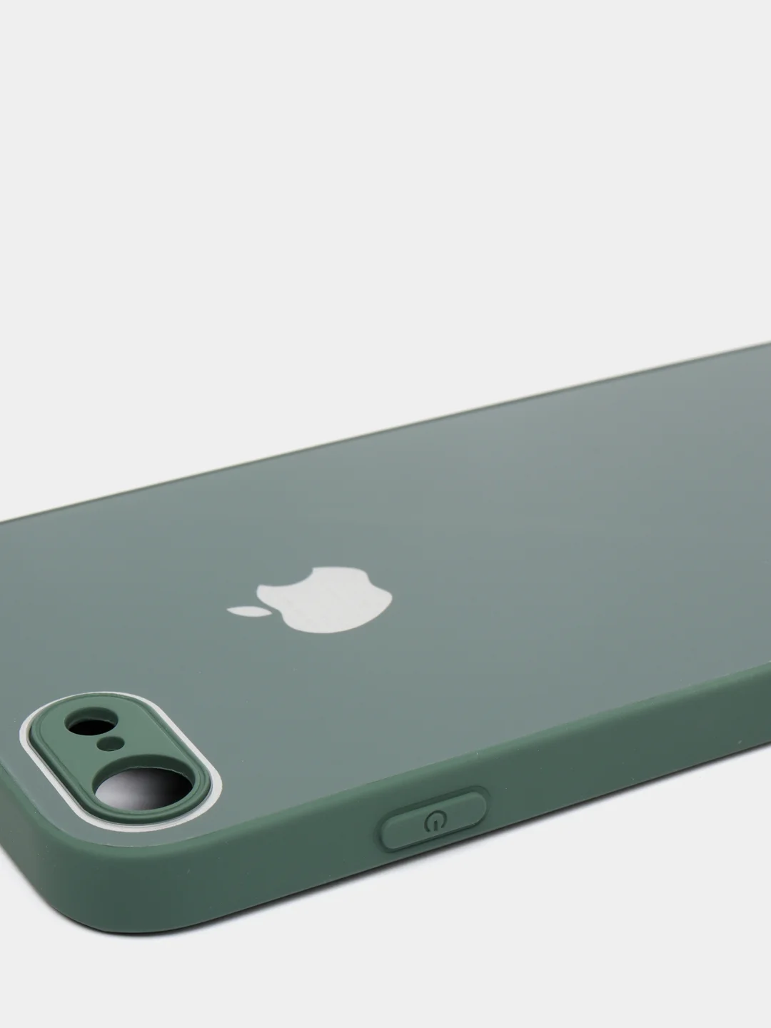 Зеленый силиконовый чехол для iPhone 7, iPhone 8, iPhone SE 2020, со стеклянной панелью