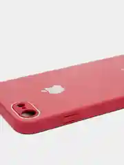 Багровый силиконовый чехол для iPhone 7, iPhone 8, iPhone SE 2020, со стеклянной панелью