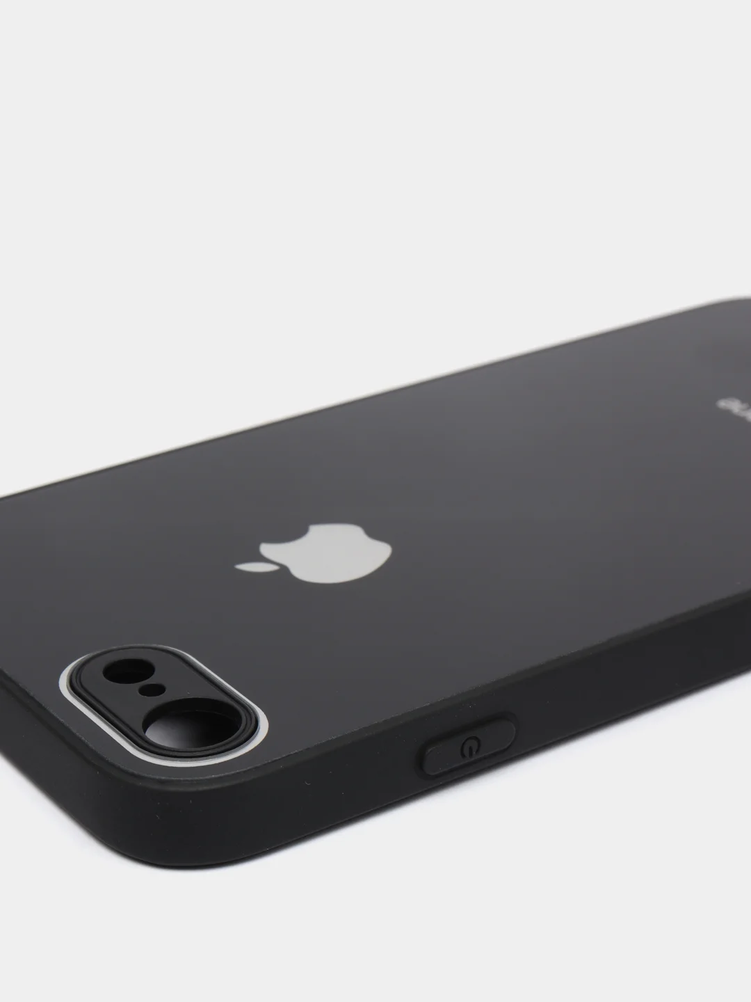 Черный силиконовый чехол для iPhone 7, iPhone 8, iPhone SE 2020, со стеклянной панелью