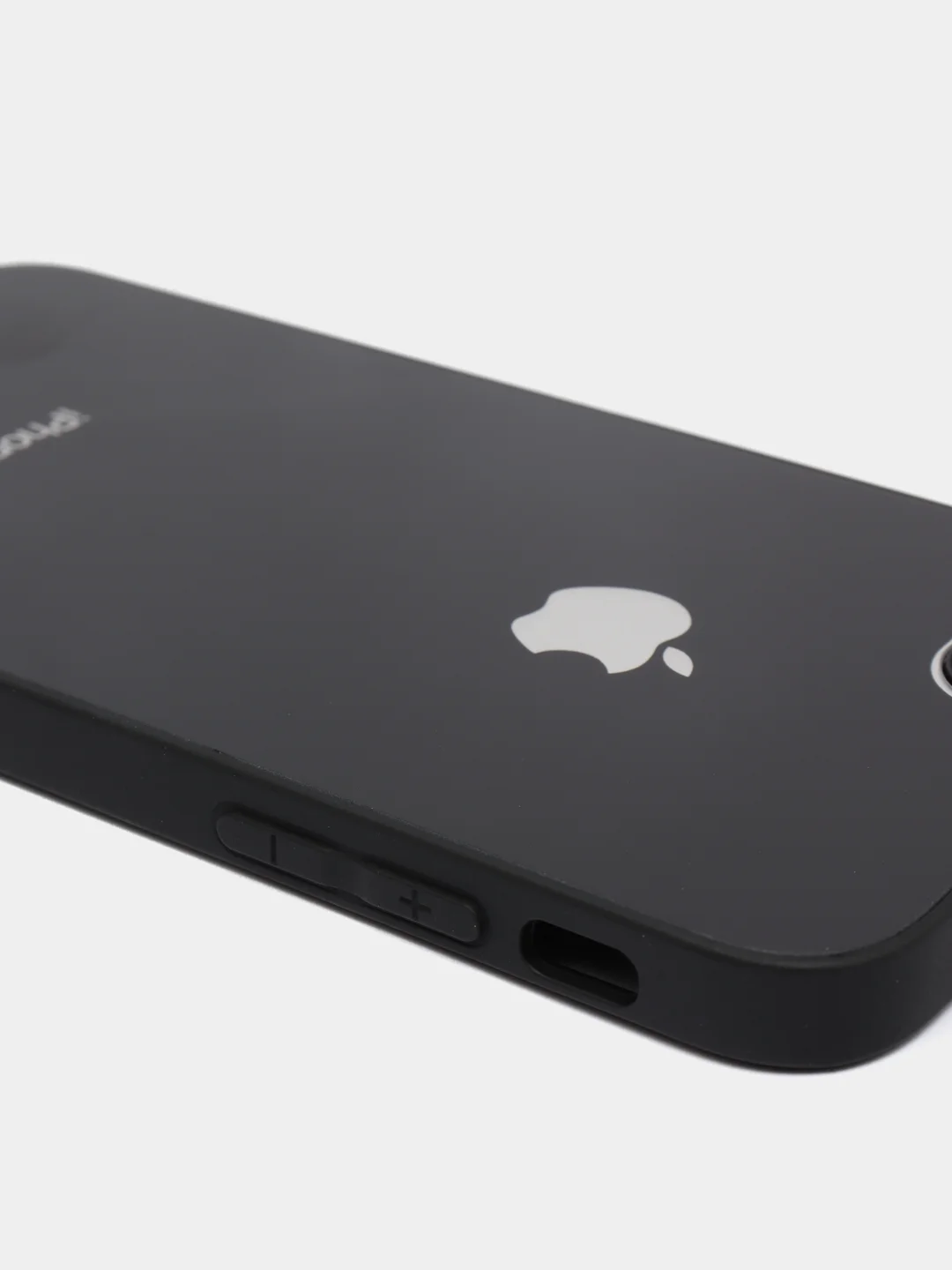 Черный силиконовый чехол для iPhone 7, iPhone 8, iPhone SE 2020, со стеклянной панелью