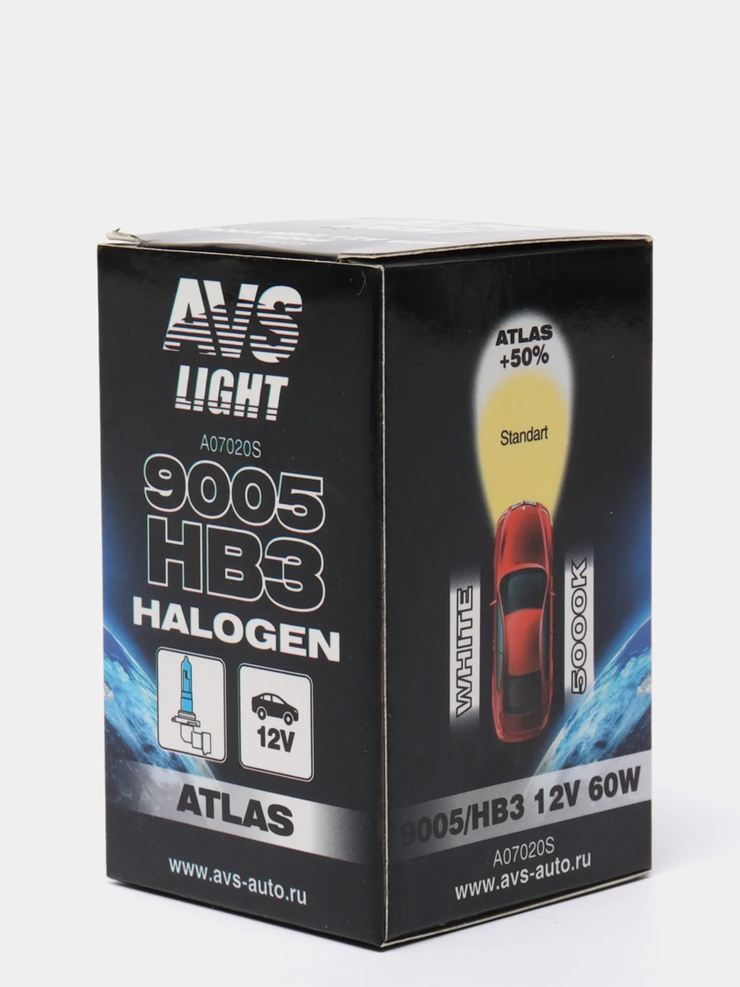 Лампа галогенная AVS ATLAS BOX 5000К HB3/9005.12V.65W (1 шт.)