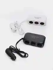 Белый разветвитель прикуривателя, для автомобиля, на 3 гнезда, 12В-24В, 2 USB разъема