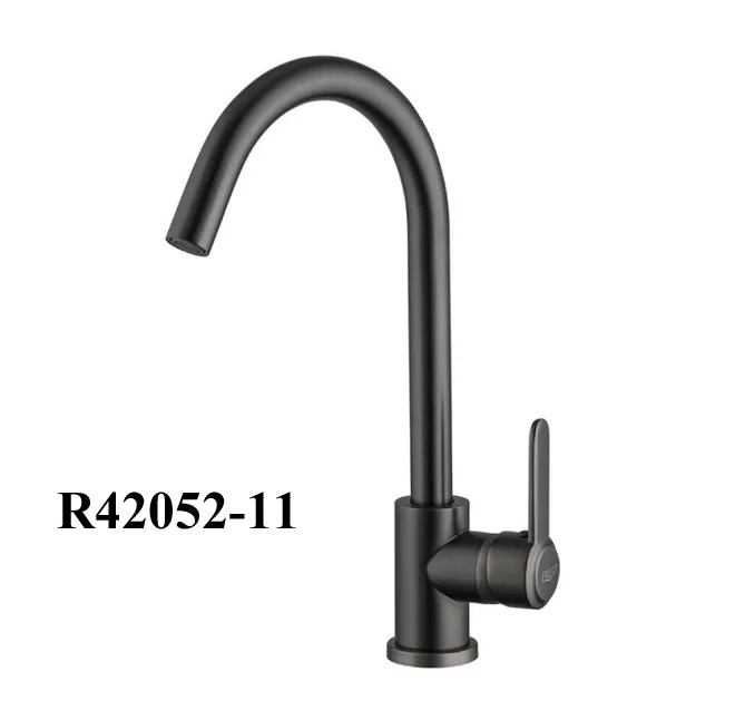 Тёмно-серый смеситель для кухни FRUD R42052-12 из нержавеющей стали с поворотным изливом