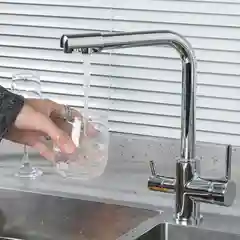 Серый смеситель для кухни FRUD R43053 из латуни с фильтром подключения воды