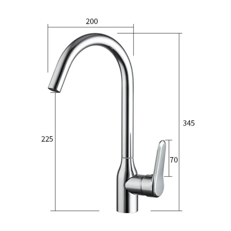 Смеситель для кухни FRUD R44052-10 из нержавеющей стали с поворотным изливом