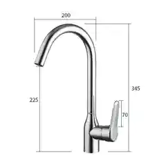 Смеситель для кухни FRUD R44052-10 из нержавеющей стали с поворотным изливом