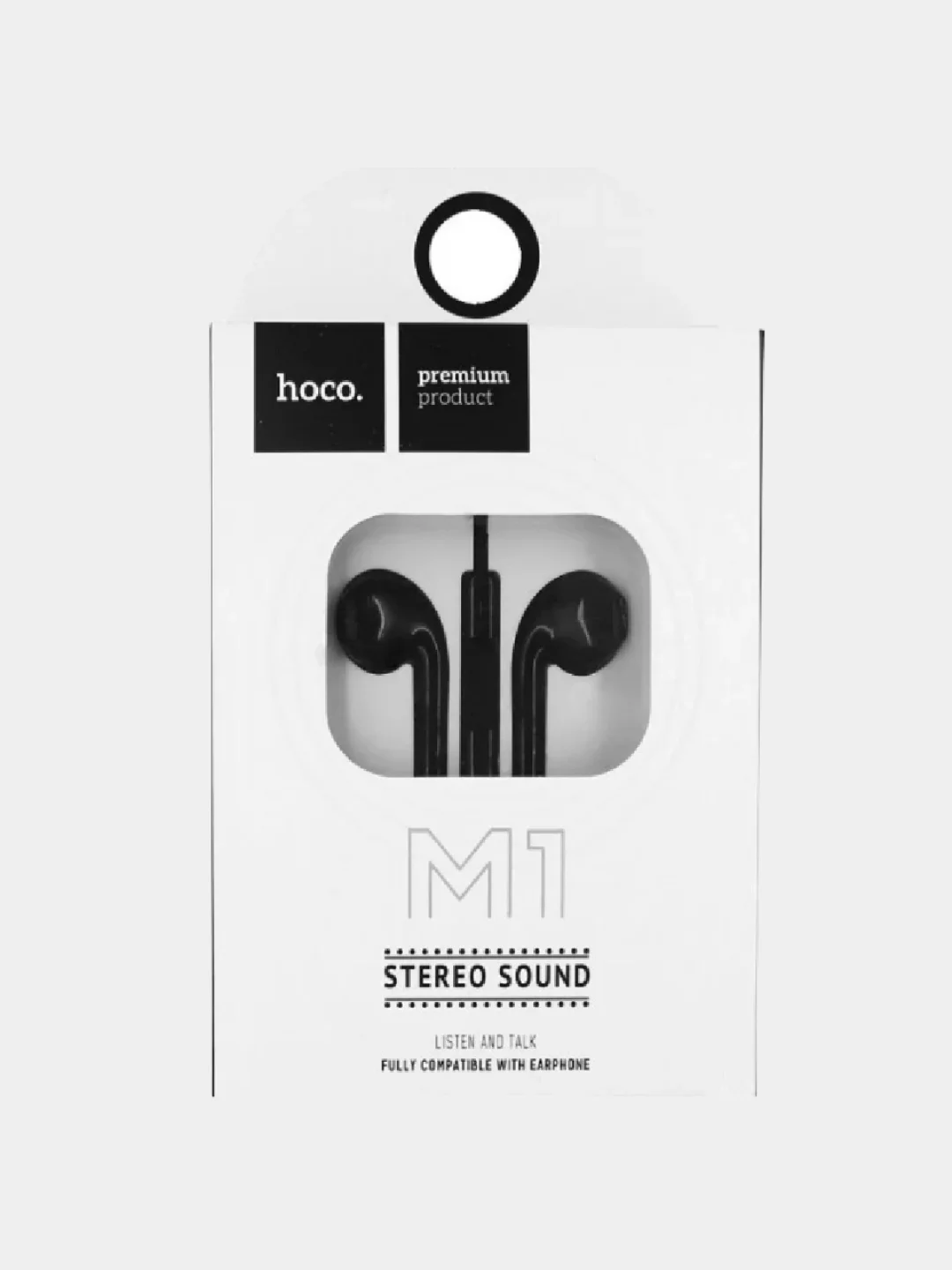 Черный наушники ВКЛАДЫШИ с Микрофоном, AUX разъём Hoco M1, проводные 1.2м КАЧЕСТВЕННЫЙ ЗВУК