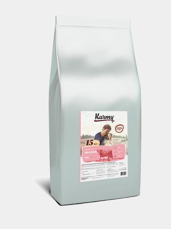Сухой корм KARMY Delicious Mini Adult Телятина 15кг для собак привередливых в питании