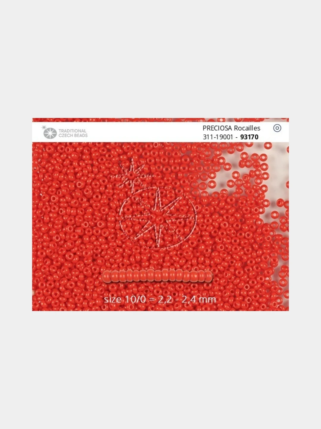 Алый чешский бисер Preciosa 10/0, Natural opaque (10, 50 грамм)