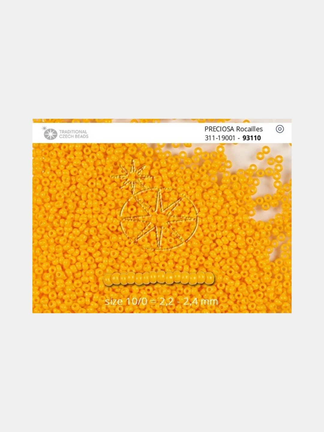 Светло-оранжевый чешский бисер Preciosa 10/0, Natural opaque (10, 50 грамм)