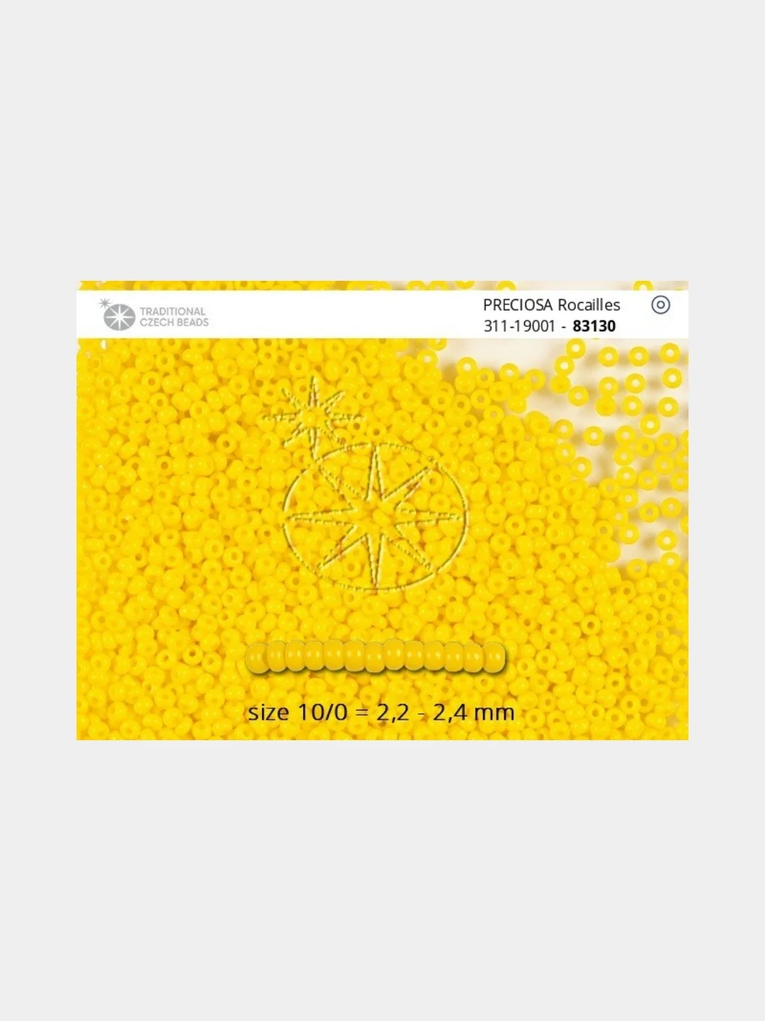 Желтый чешский бисер Preciosa 10/0, Natural opaque (10, 50 грамм)