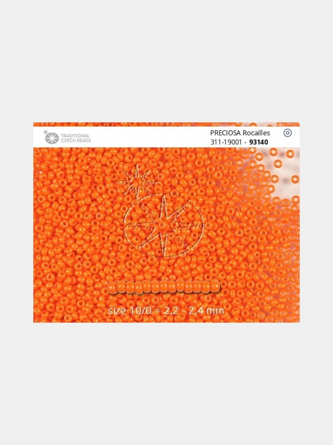 Оранжевый чешский бисер Preciosa 10/0, Natural opaque (10, 50 грамм)