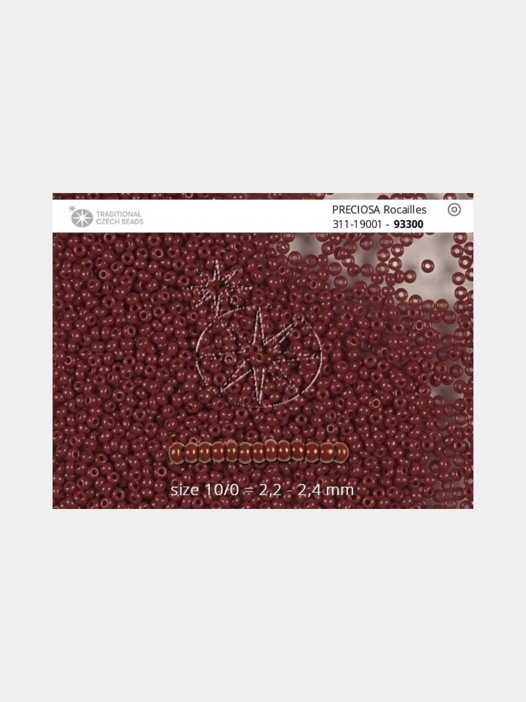 Бордовый чешский бисер Preciosa 10/0, Natural opaque (10, 50 грамм)