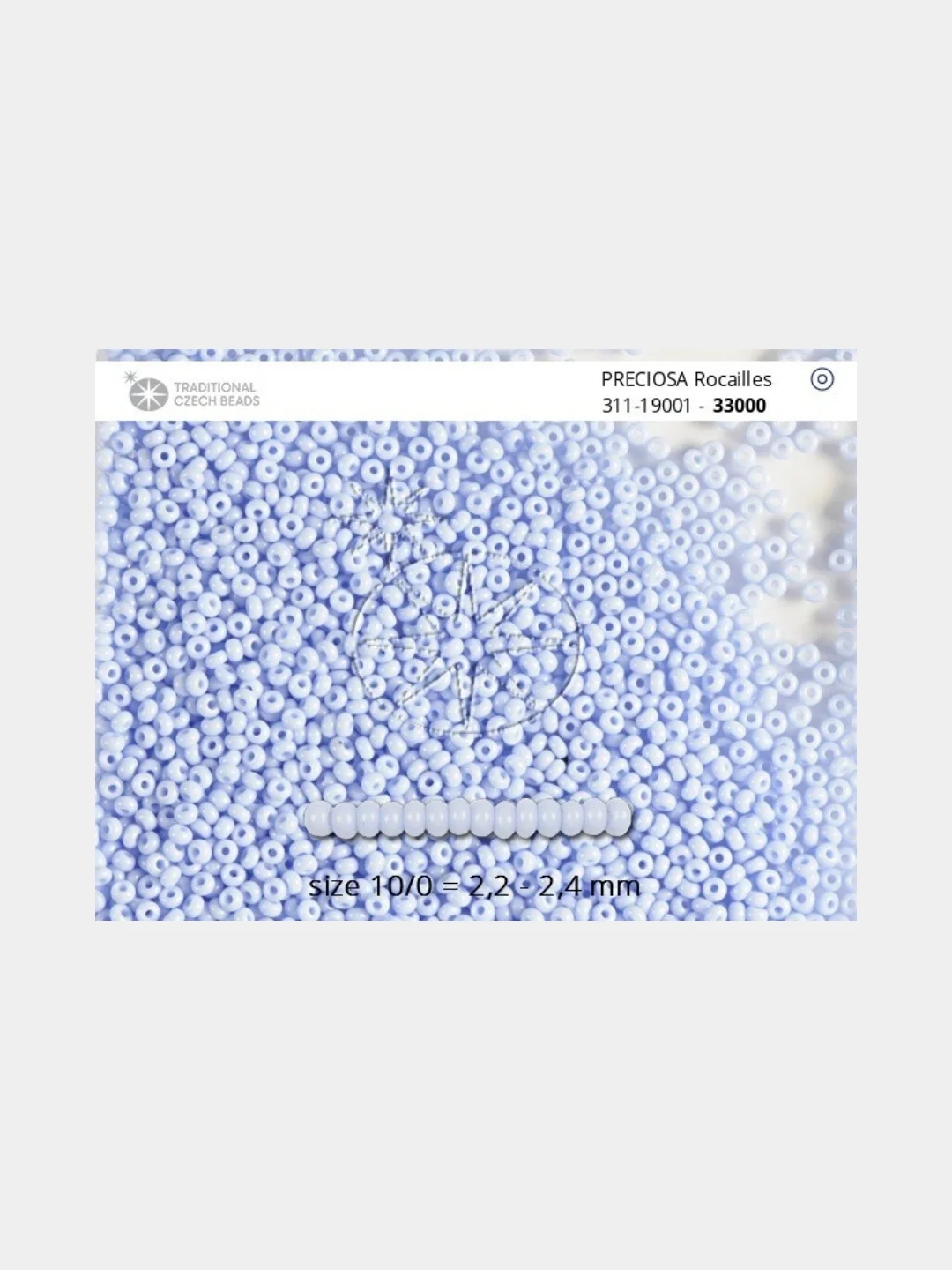 Ледяной чешский бисер Preciosa 10/0, Natural opaque (10, 50 грамм)