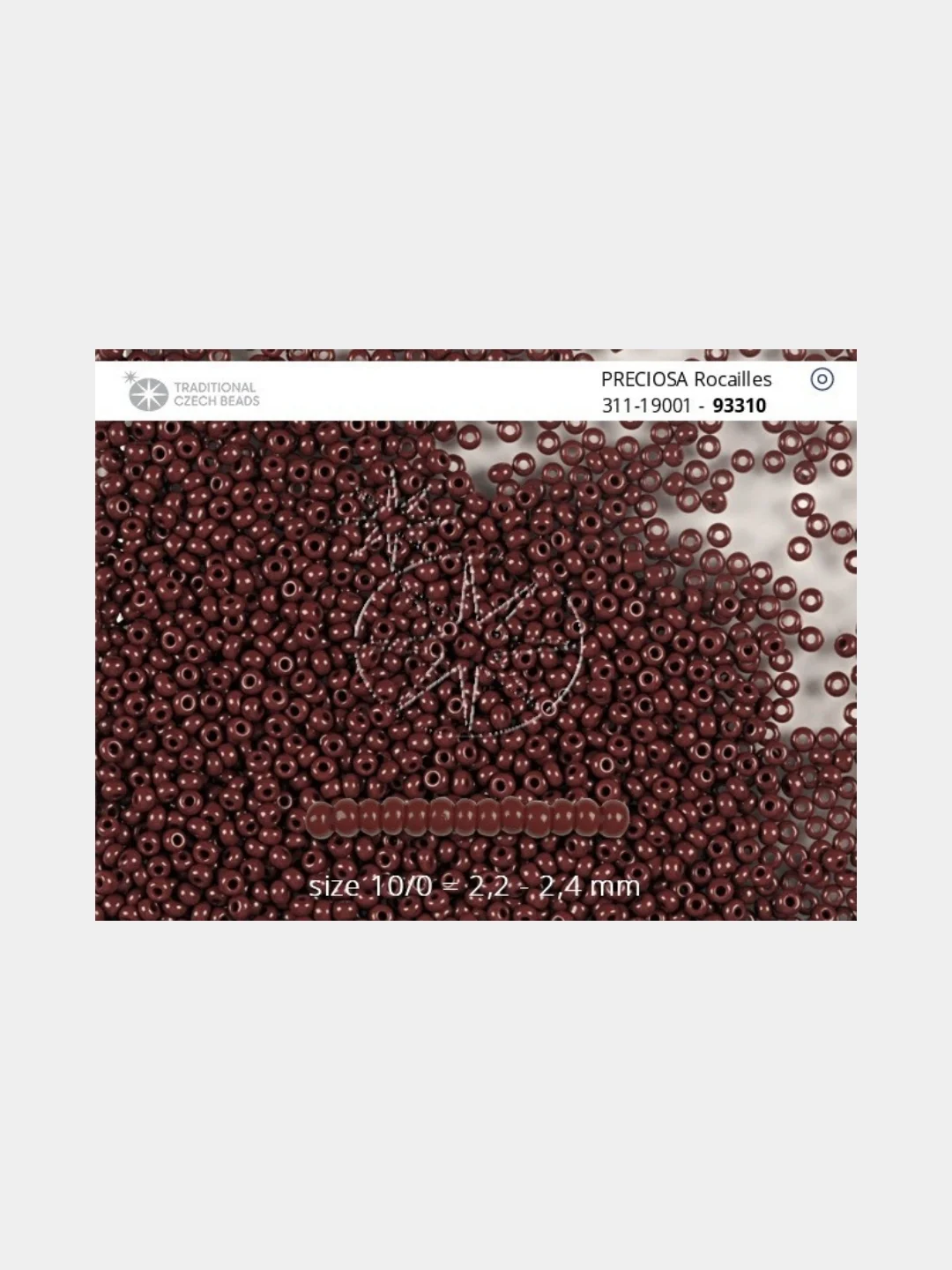 Тёмно-бордовый чешский бисер Preciosa 10/0, Natural opaque (10, 50 грамм)