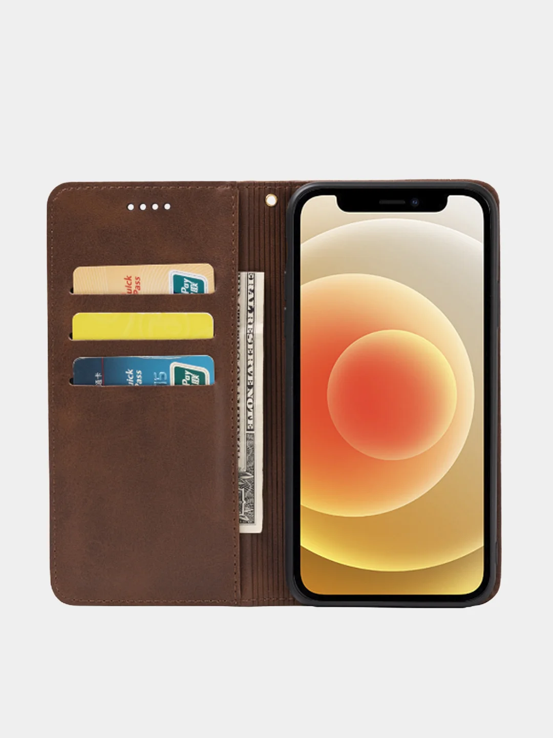 Коричневый чехол книжка для Samsung Galaxy F52, S20, S21, A72, A11/M11