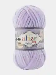 Сиреневый пряжа плюшевая Alize Velluto, 100% микрополиэстер, 100 г, 68 м