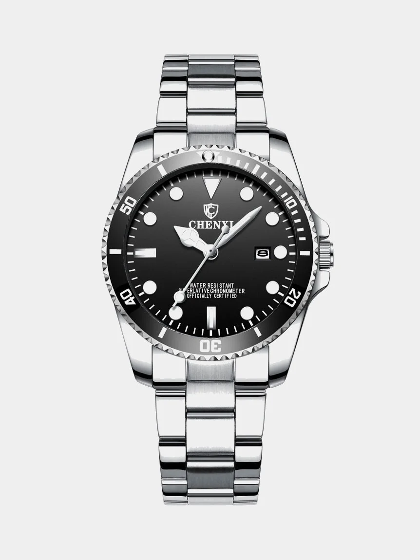 Серебряный часы наручные мужские Chenxi CX-085G