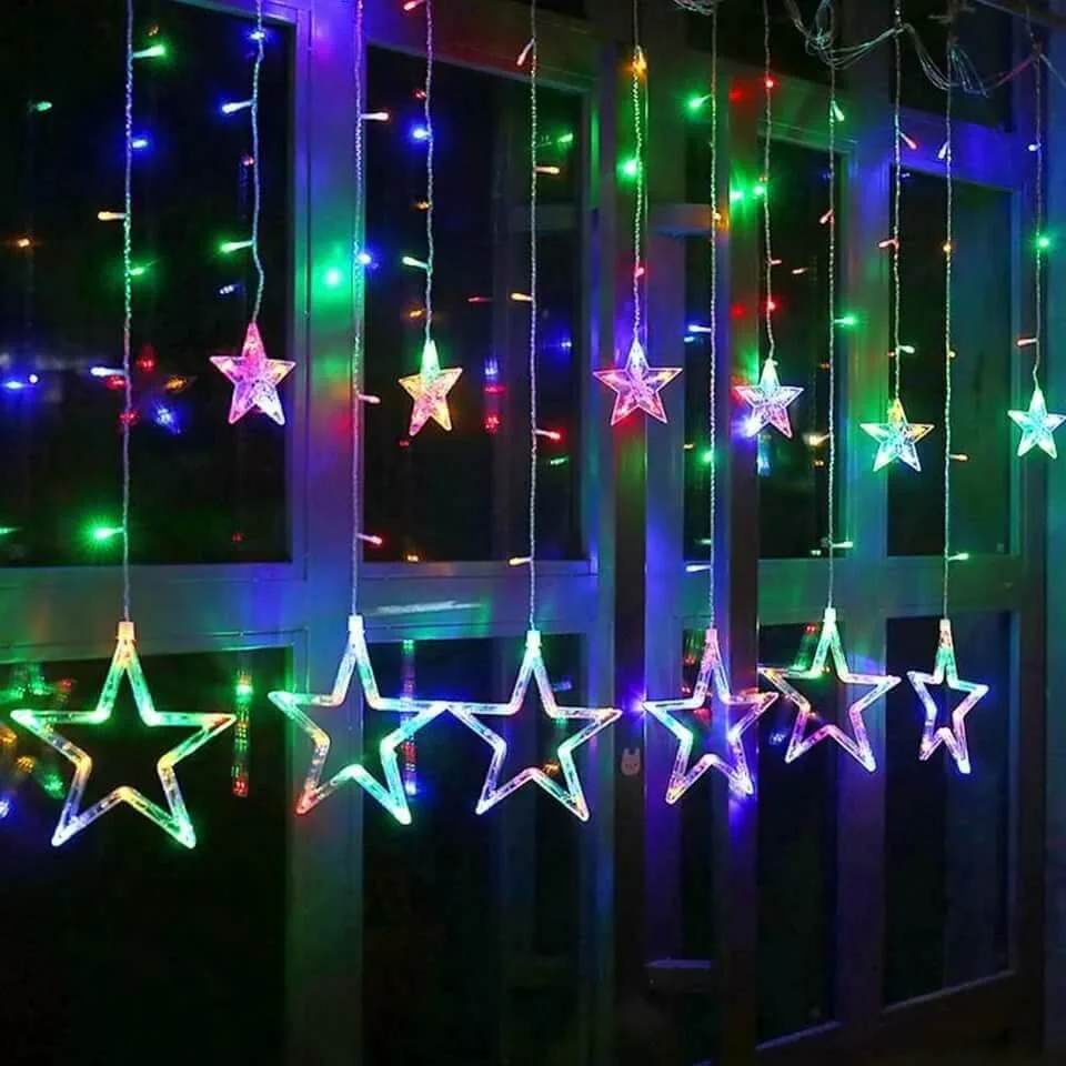 Синий светодиодная новогодняя LED гирлянда, звезды