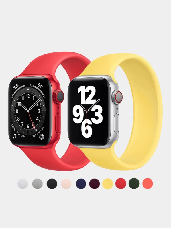 Силиконовый ремешок для часов Apple Watch 3,4,5,6,7 на 38, 40, 42, 44 мм