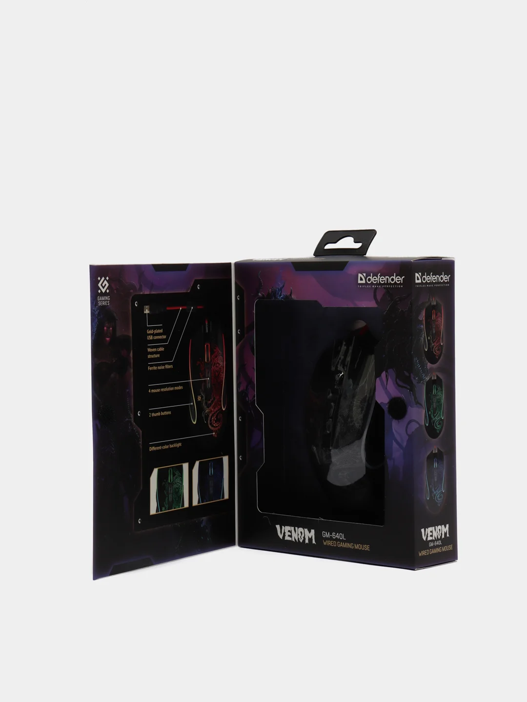 Игровая мышь с подсветкой Defender Venom, 7 кнопок, 3200 dpi