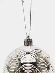 Серебряный елочные игрушки новогодние, 6 штук