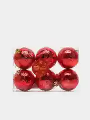 Красный елочные игрушки новогодние, 6 штук
