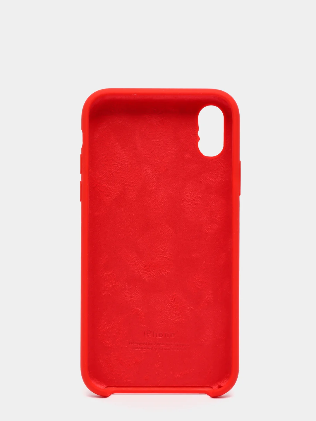 Красный силиконовый чехол Silicone Case для iPhone XR (Айфон ХР), с бархатистым покрытием внутри